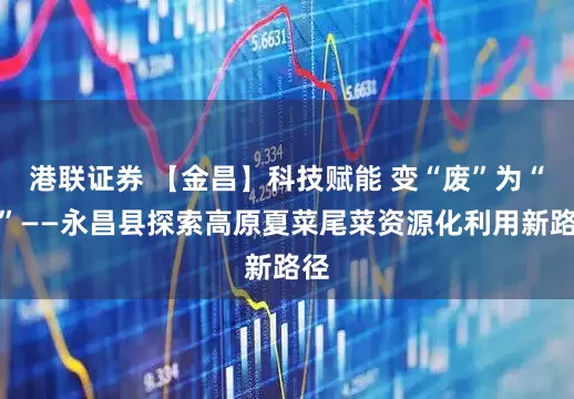 港联证券 【金昌】科技赋能 变“废”为“宝”——永昌县探索高原夏菜尾菜资源化利用新路径