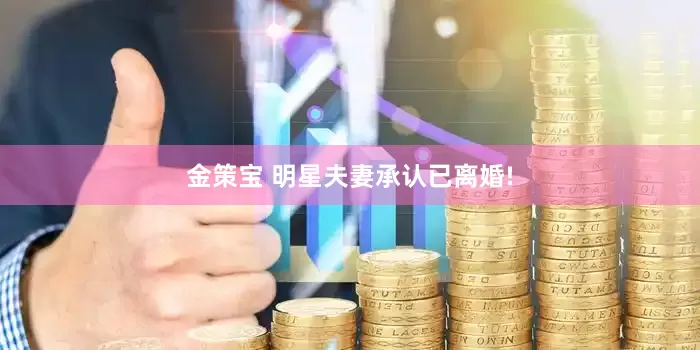 金策宝 明星夫妻承认已离婚!